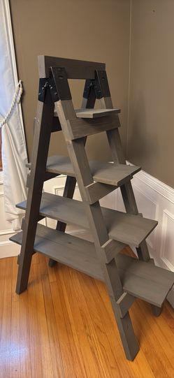 Hand made ladder shelf
