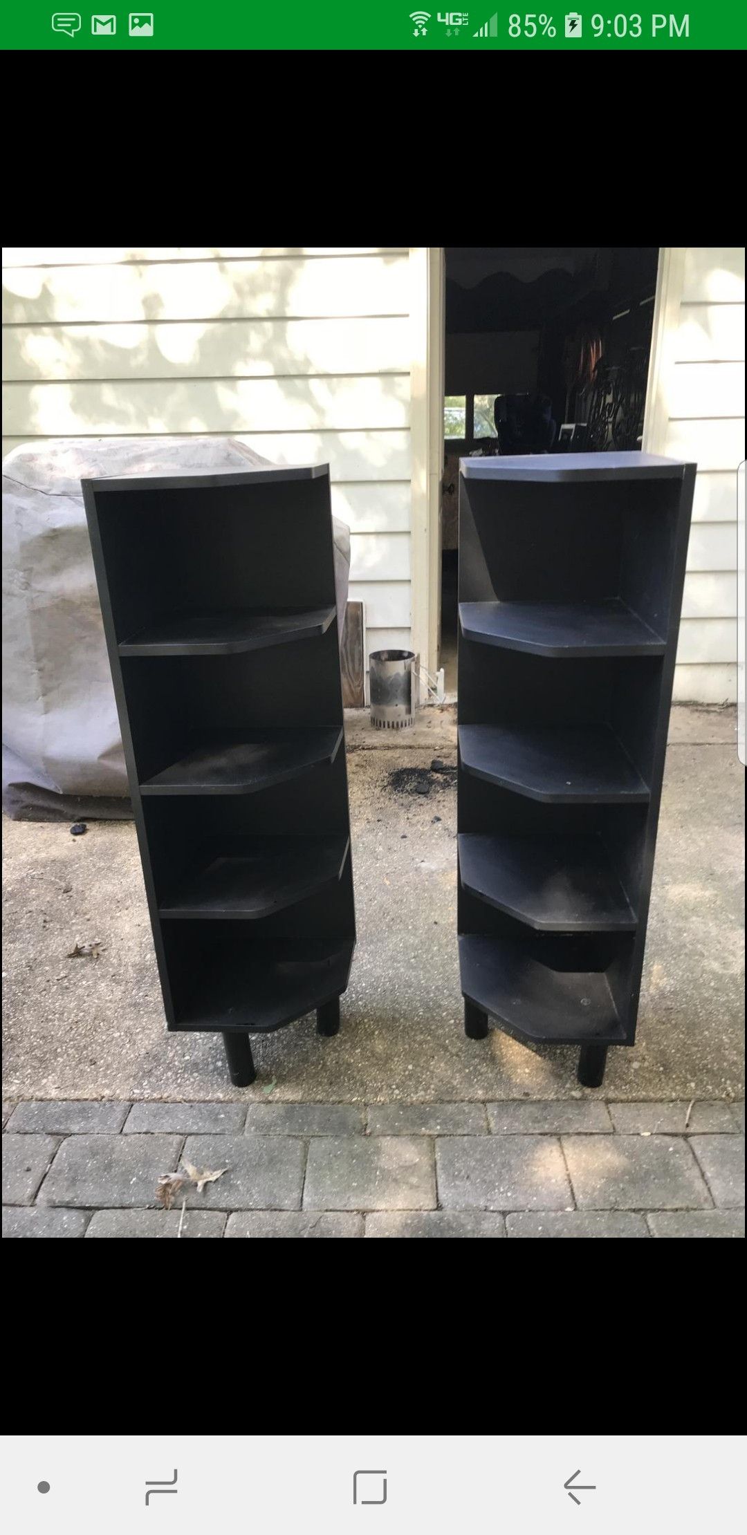 Pair of corner shelves