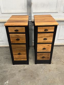 Wood Nightstand Set