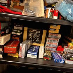 Reloading Equipment. New Never Used. Lots Of Brass, Presses, Dies, Calipers, Old Casing  Boxes, Tumblers