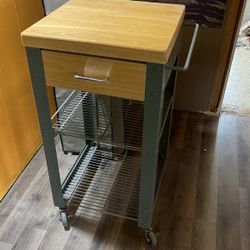 Kitchen Prep Table/storage With Drawer/chop Block