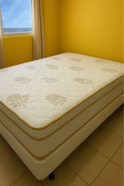 New queen mattress and box spring 2 pc bed frame is not included