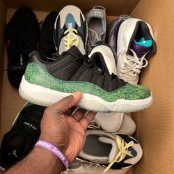 Air Jordan Retro 11 Low Green Snakeskin 