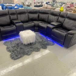 Power Reclining Sectional In Stock For Immediate Delivery 