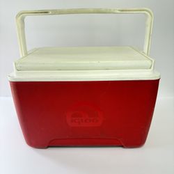 Igloo Red & White Hard Cooler with Carry Handle – Portable Ice Chest