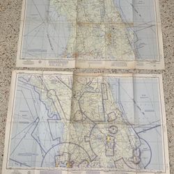 Vintage 1960s Aeronautical Flight Charts 