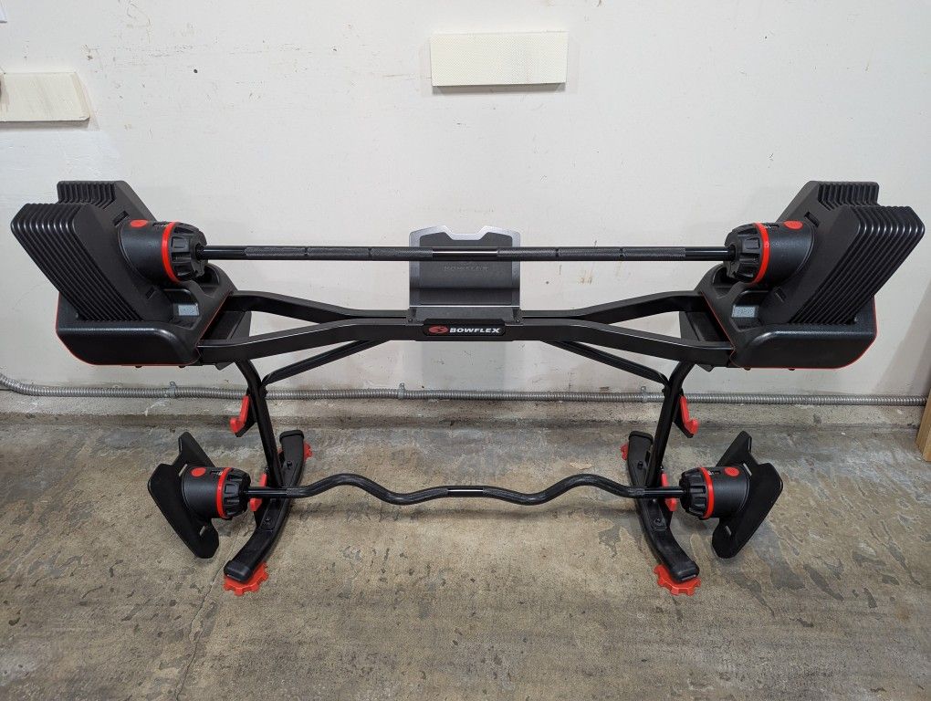 BowFlex SelectTech 2080 Adjustable Barbell with Curl Bar And Stand