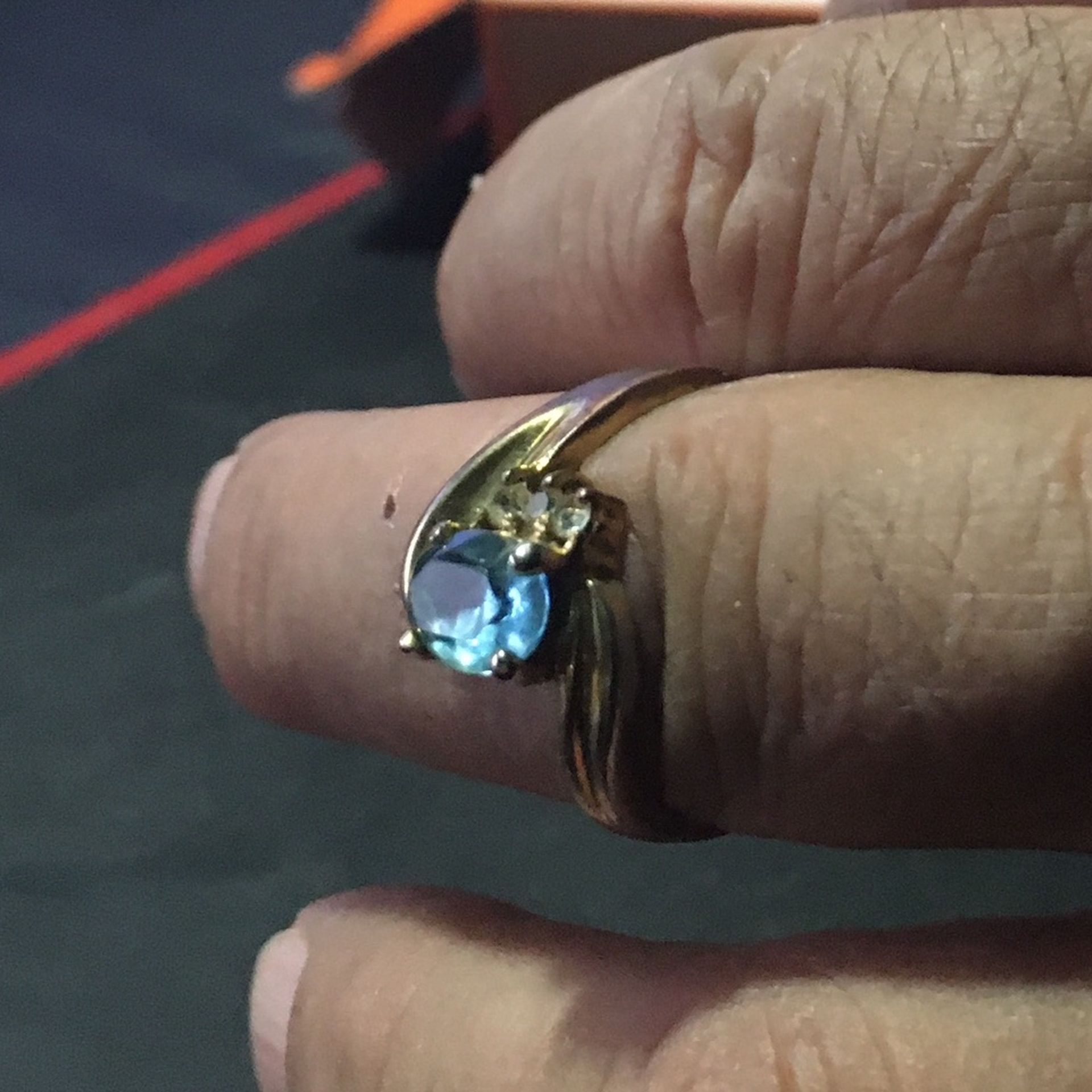 Gold Blue Stone Ring