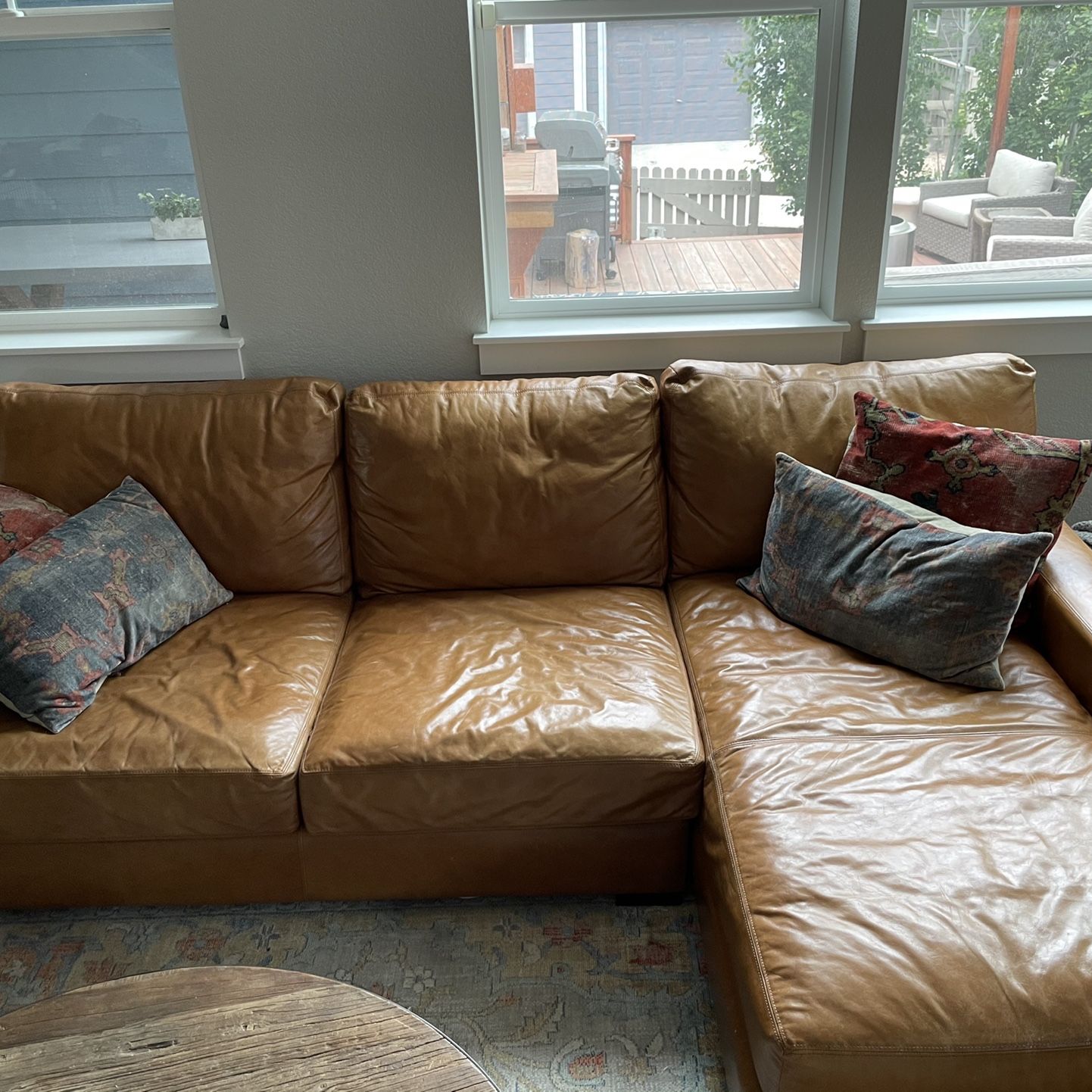 Pottery Barn Leather Sectional Couch for Sale in Lafayette CO