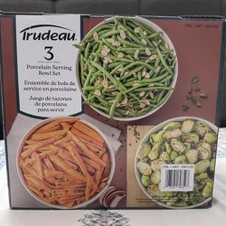 Trudeau 3-Piece Porcelain Serving Bowl Set