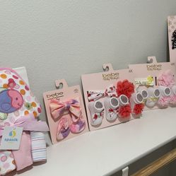 Baby Booties And Washcloths For Baby Girl