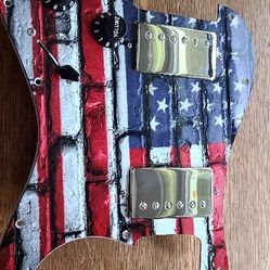 Loaded Stratocaster Pickguard w Gibson Humbucker Pickups - 
