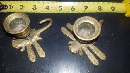 Vintage brass candleholders