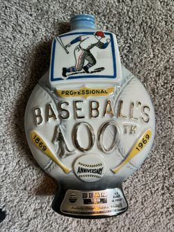 Antique Empty Jim Beam Baseball Bottle