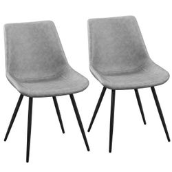 2PCS Dining Chairs w/ Metal Legs Indoor-Outdoor Urban Style Accent Chairs Vanity Chair for Kitchen Dining Room Living Room Office