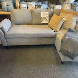 New Sofa With Ottoman Light Grey 