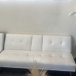White futon couch