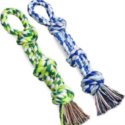 Dog Rope Toys 2 Nearly Indestructible Dog Toys for Medium to Large Breed, Dental Cleaning Chew/ Tug Toy for Boredom, Dog Grinding Teeth for Aggressive