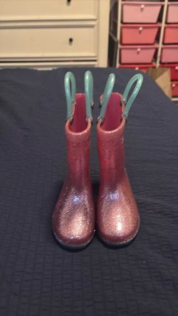 Kids Glitter Rain Boots with Pull Handles