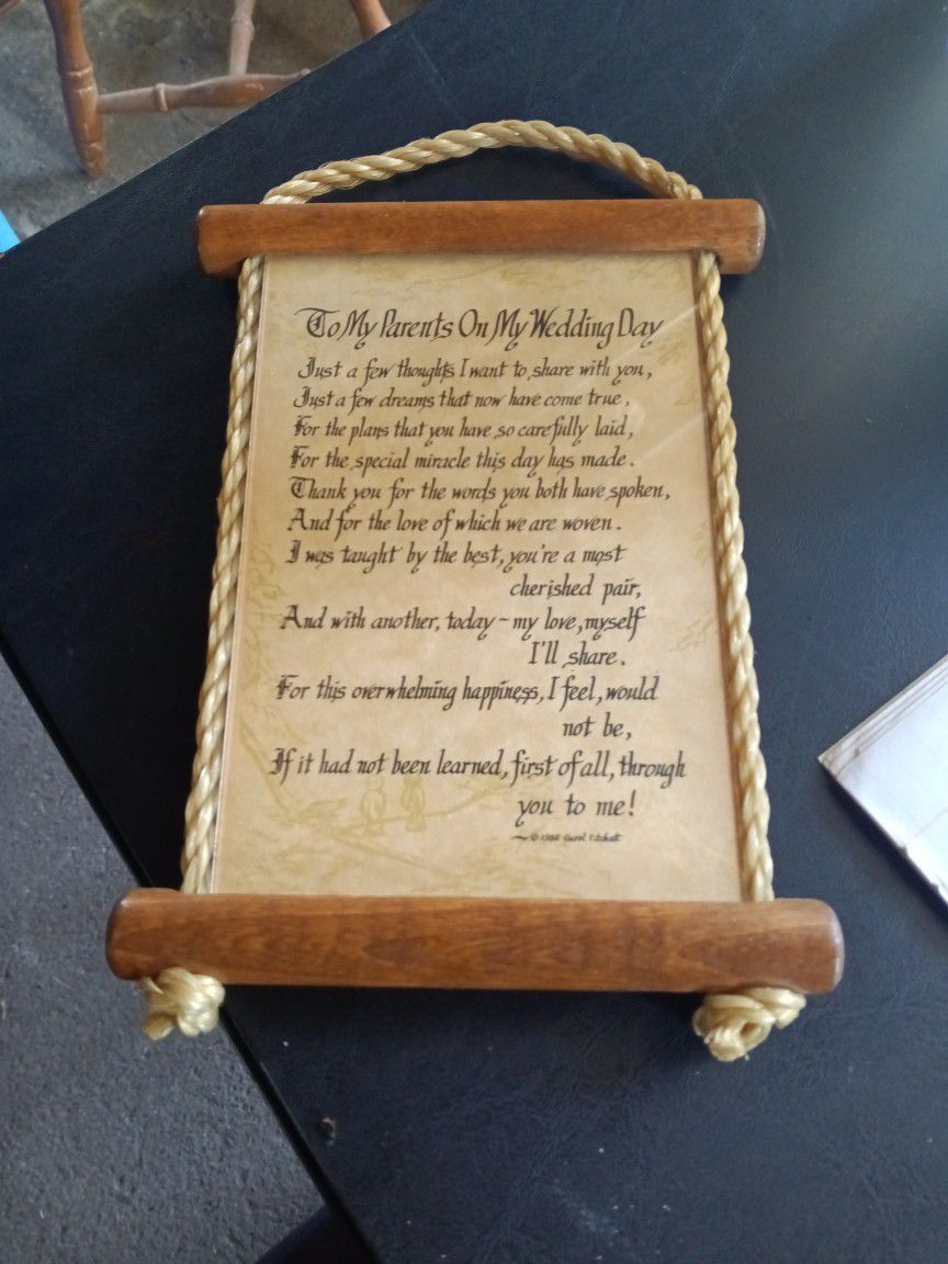 Wall Decorative ( Scriptures For A Parents Wedding Day ) 