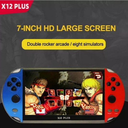 X12PLUS 7 inch handheld video game console 16GB built-in 10000 game console