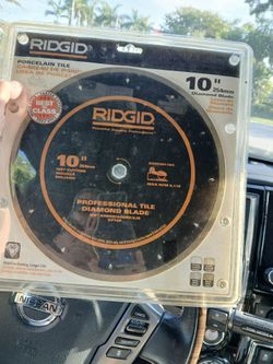 New Ridgid Porcelain Diamond Tile Wet Saw Blade Gold 10 inch - Model CJ10P