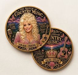 Queen of Country Music Challenge Coin Dolly Parton 80th Anniversary Memorial Gif