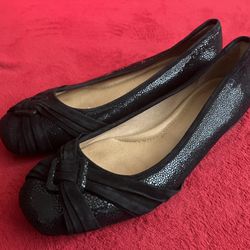 NURTURE CALLISTA FLAT BLACK LEATHER WOMENS SHOES 11 ‼️ Like NEW ‼️ See HUGE Collection RN