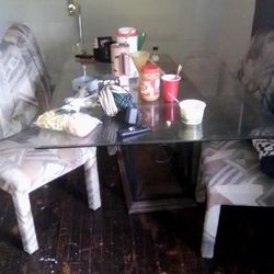 Glass Table And Four Chairs