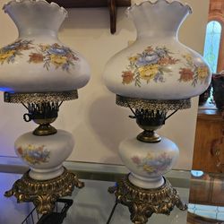 Vintage Gone With The Wind Hurricane Lamps