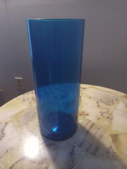 Ocean Blue Cylindrical Vase