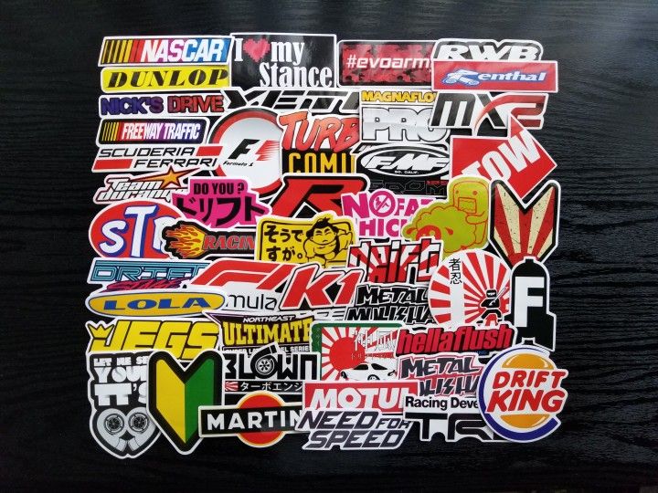 JDM Racing Car Logo Waterproof Stickers 100pc