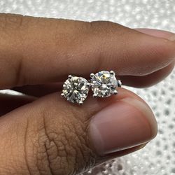 6mm Moissanite Stud Earring 925 Silver Screw Back