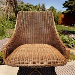 Vintage 1930’s Swivel Banker Office Chair & Rattan Chair