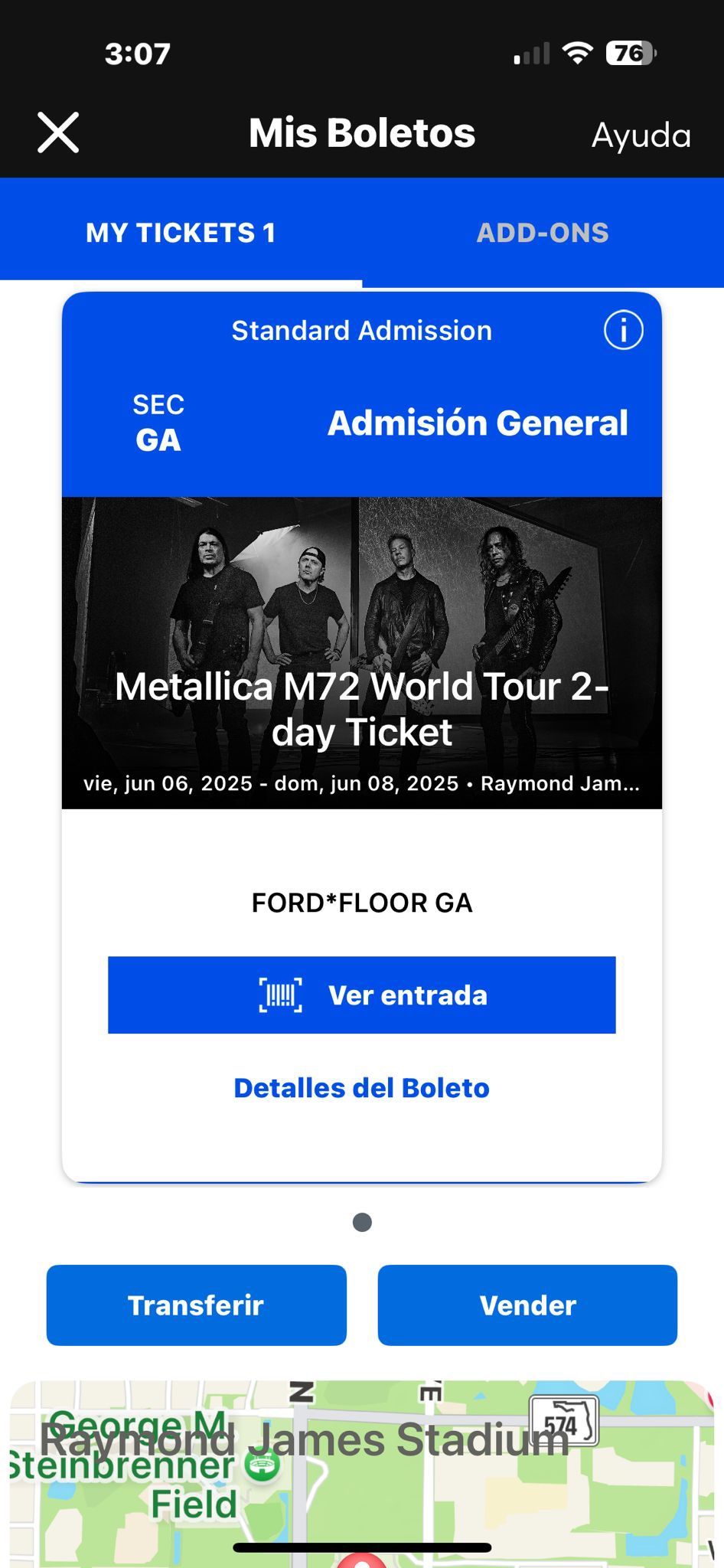 Metallica’s Ticket