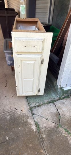 White Wood Base Cabinet with Door