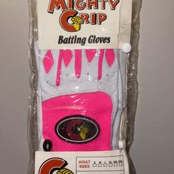 Mighty Grip Leather Baseball Softball Batting Gloves - Multiple Colors /Sizes