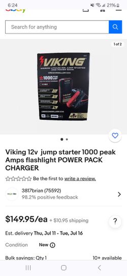 Viking 1000 Peak Amp Lithium Ion Jump Starter 