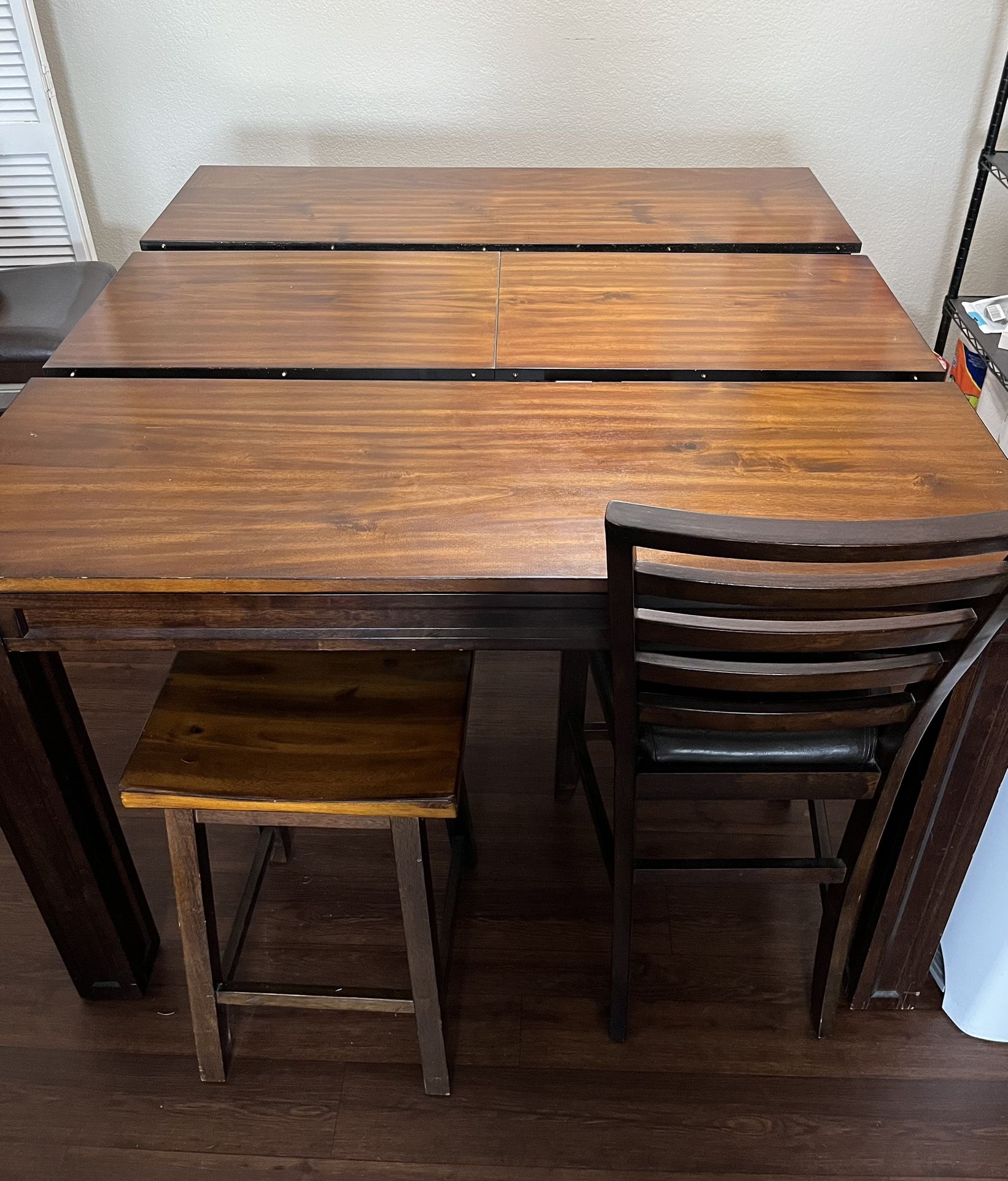 High Top Solid Wood Table And Chairs