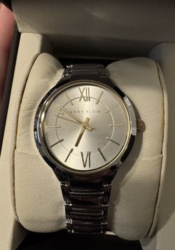 Anne Klein Quartz White Enamel & Silver Alloy 30mm Watch