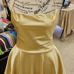 Women's Backless Satin Cami Slip Dress Spaghetti Strap Tiered Cocktail Dress 