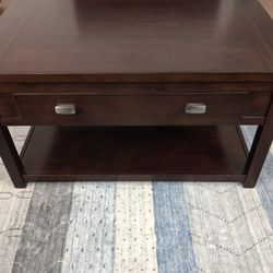 Brown Wood Coffee Table With Storage