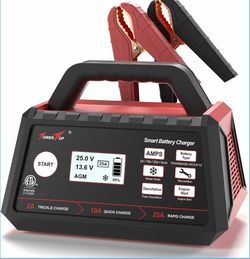 TowerTop 2/10/25 Amp 12V Smart Car Battery Charger, Fully Automatic Battery Maintainer with Engine Start, Auto Desulfator, Battery Repair, Winter Mode
