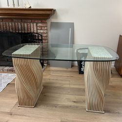 Vintage Mcguire Twisted Rattan Dining Table