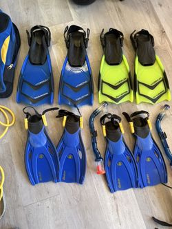 Diving Fins 4 Sets All For $35 2 Adult And 2 Children’s