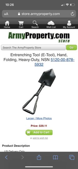 Army entrenching tool