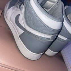 Gray and White Air Jordans .. Size 8
