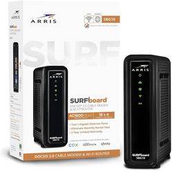 arris surfboard ac1600 dual band router with 16x4 docsis 3.0 cable modem black