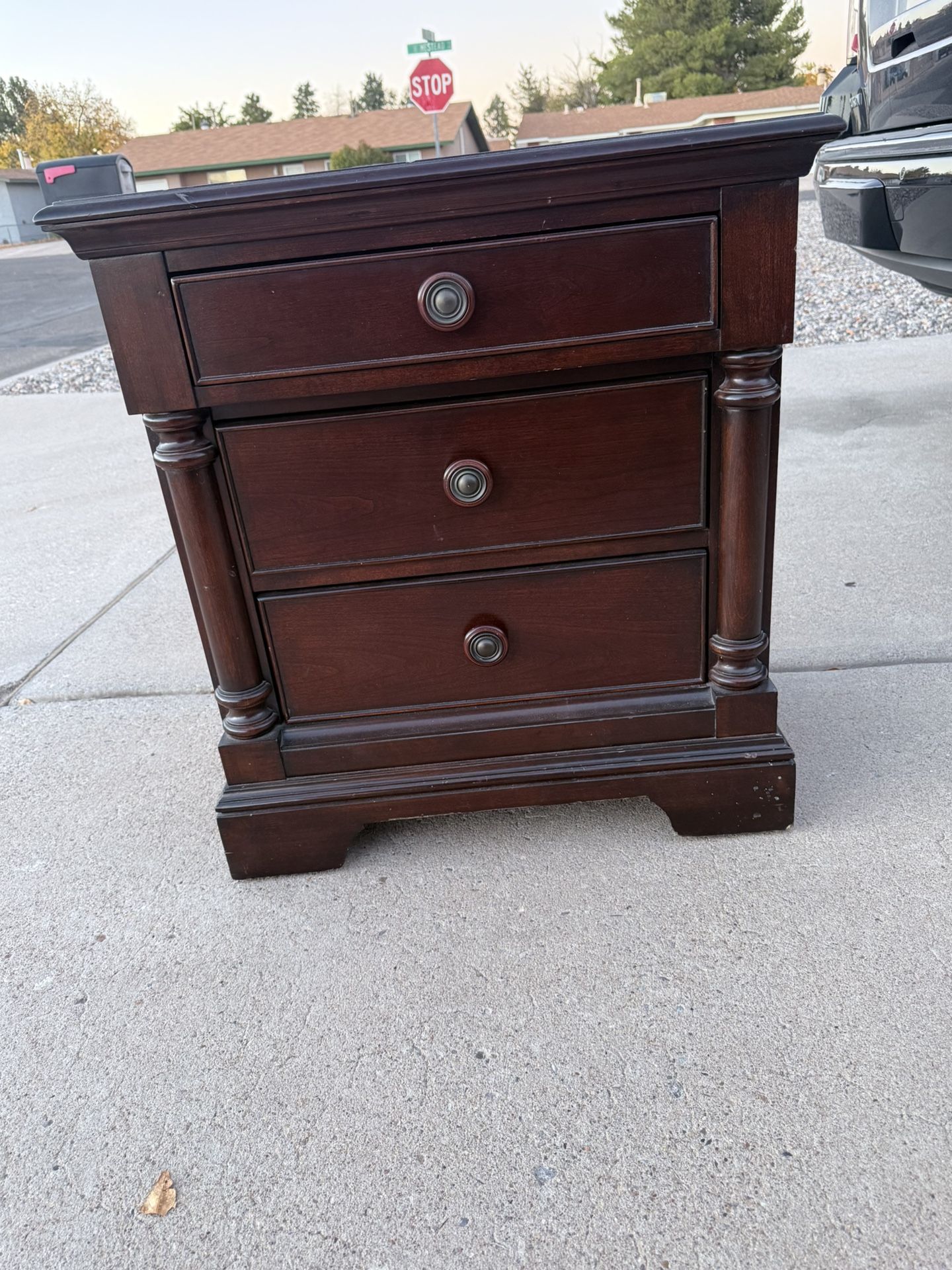 Dark Cherry Nightstands. Two Available (Price Is For The Set)