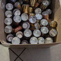 candle holder pink and gold cups 